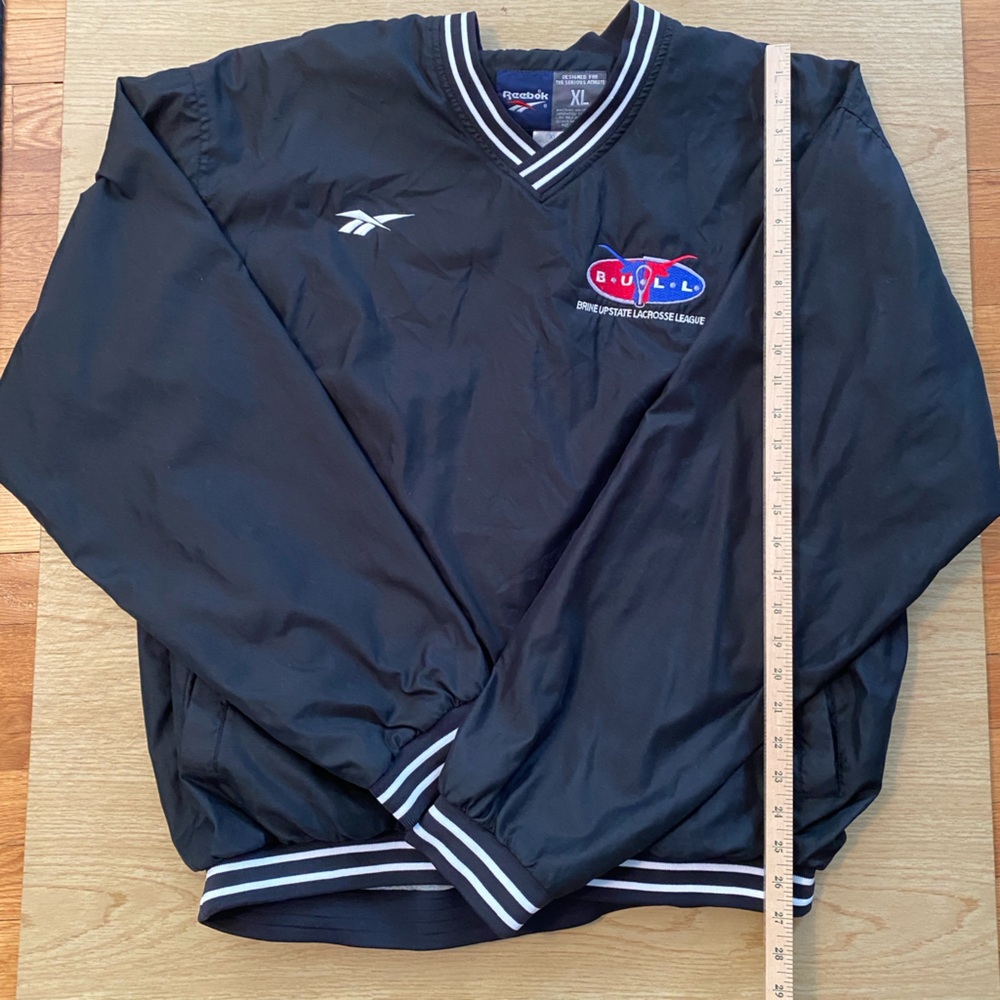 Reebok Men’s Black Pullover Windbreaker with BULL Lacrosse Logo BRINE UPSTATE XL